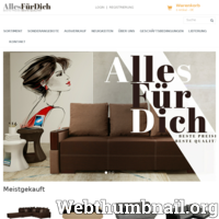 Die Möbelfirma „Alles fuer Dich“ ist seit dem Jahr 2007 auf dem deutschen Markt. Das Internetgeschäft allesfd.de wurde so gestaltet, dass die Kunden in einer einfachen und angenehmen Form Ihre Zimmer. ./_thumb/www.allesfd.de.png