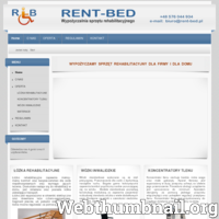 Firma RENT-BED zajmuje się wypożyczaniem sprzętu rehabilitacyjnego: łóżka rehabilitacyjne, koncentratory tlenu,  wózki inwalidzkie, materace. ./_thumb/www.rentbed.pl.png