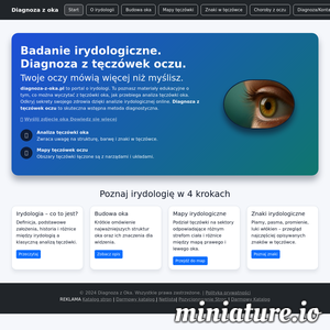 Portal diagnoza-z-oka.pl ma charakter informacyjno-diagnostyczny. Odkryj sekrety swojego zdrowia dzięki profesjonalnej analizie irydologicznej. Tęczówka oka to mapa Twojego organizmu.